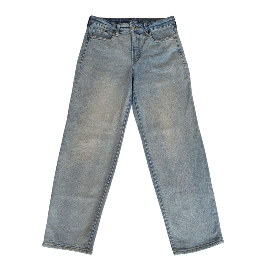 Old Navy High-Rise O.G. Loose Straight Secret-Smooth Pockets Mom Jeans 6 Blue - Picture 2 of 15